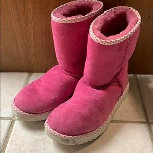 Pink Ugg Boots with Heart Trim
